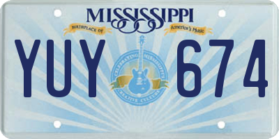 MS license plate YUY674