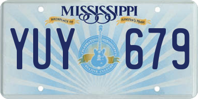MS license plate YUY679