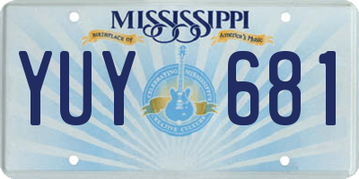 MS license plate YUY681