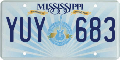 MS license plate YUY683