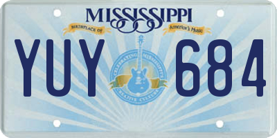 MS license plate YUY684