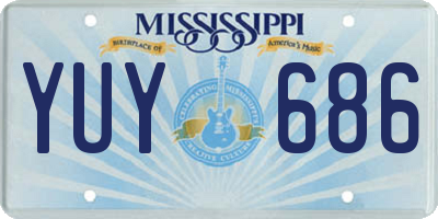 MS license plate YUY686