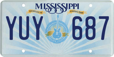 MS license plate YUY687