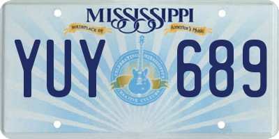 MS license plate YUY689