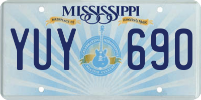 MS license plate YUY690
