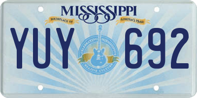 MS license plate YUY692
