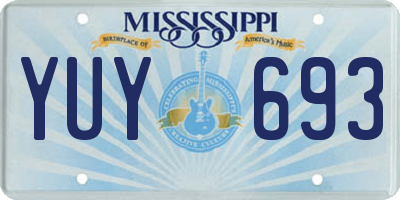 MS license plate YUY693