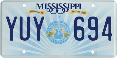 MS license plate YUY694