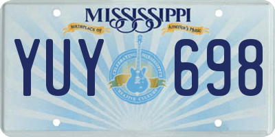 MS license plate YUY698