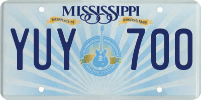 MS license plate YUY700
