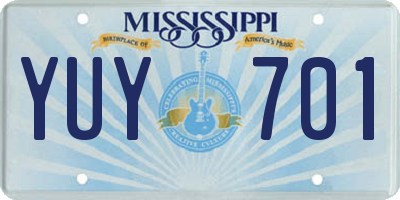 MS license plate YUY701