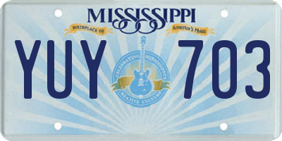 MS license plate YUY703