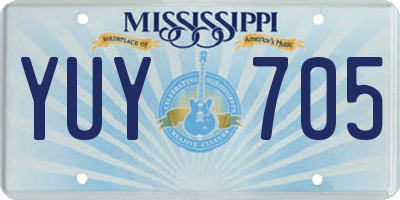 MS license plate YUY705