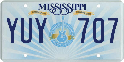 MS license plate YUY707