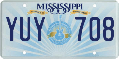 MS license plate YUY708