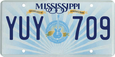 MS license plate YUY709