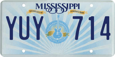 MS license plate YUY714