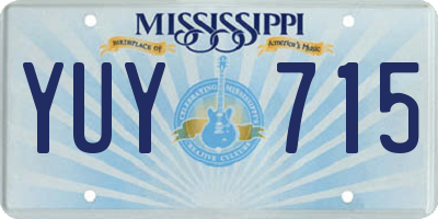 MS license plate YUY715