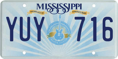 MS license plate YUY716
