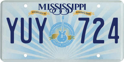 MS license plate YUY724