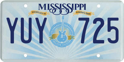 MS license plate YUY725