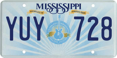 MS license plate YUY728