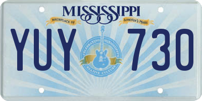 MS license plate YUY730