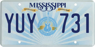 MS license plate YUY731