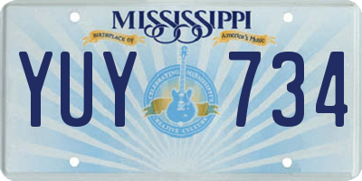 MS license plate YUY734