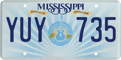 MS license plate YUY735