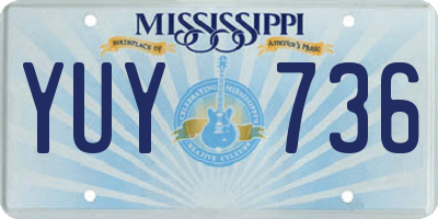 MS license plate YUY736