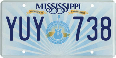 MS license plate YUY738