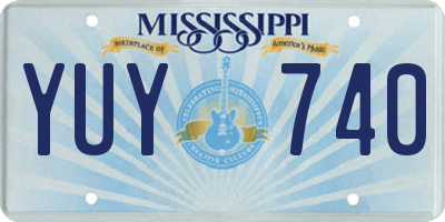MS license plate YUY740