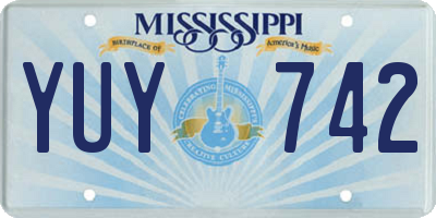 MS license plate YUY742