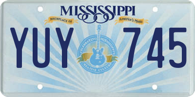 MS license plate YUY745