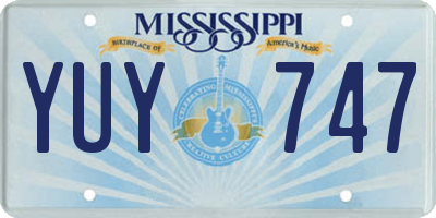 MS license plate YUY747