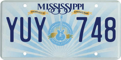MS license plate YUY748