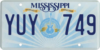 MS license plate YUY749