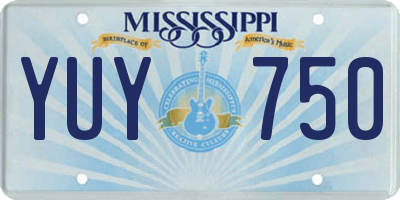 MS license plate YUY750
