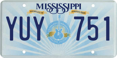 MS license plate YUY751