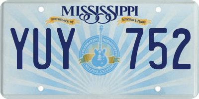 MS license plate YUY752