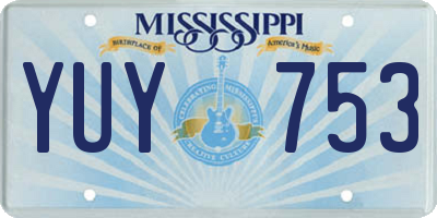 MS license plate YUY753