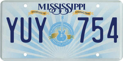 MS license plate YUY754