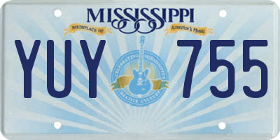 MS license plate YUY755
