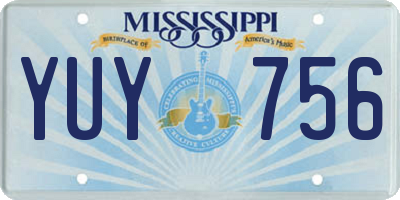 MS license plate YUY756