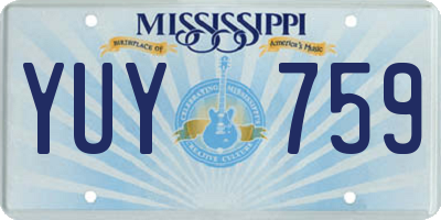 MS license plate YUY759