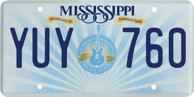 MS license plate YUY760