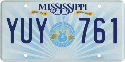 MS license plate YUY761