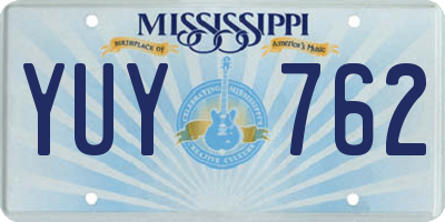 MS license plate YUY762