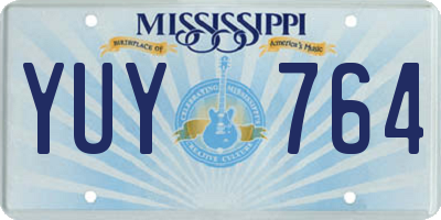 MS license plate YUY764